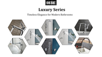 Ensemble de robinetterie de douche murale encastrée Oire Luxury Rose Gold, système de pluie, en laiton poli, doux pour les hôtels et appartements