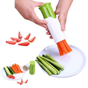 Outil manuel pour couper les concombres et les légumes Gadgets de cuisine Lame en acier inoxydable Séparateur de carottes Trancheur Diviseur - Product Image 1
