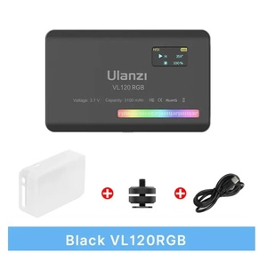 Lampe vidéo LED RVB Ulan <span class=keywords><strong>Qi</strong></span> VL120, lumière d'appareil photo pleine couleur rechargeable 3100 mAh, intensité réglable 2500-9000K, panneau lumineux - Product Image 3