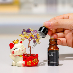 Árbol de la Fortuna de Cristal con Gato de la Suerte, Decoración de Resina para Hogar u Oficina, Regalo con Diseño de Dibujos Animados, Colección - Product Image 4