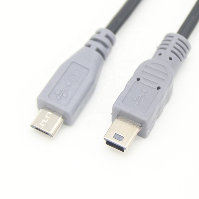 High Speed 480Mbps Transfer 0.25m 0.5m 1m Micro USB Male to Mini 5Pin USB Male OTG Cable for Mobile Phone Car Camera