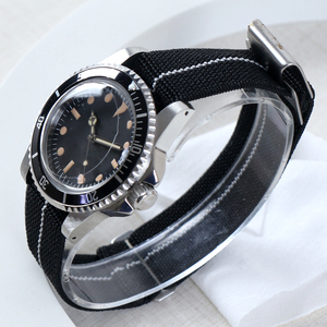 Montre vintage NH35 avec cadran personnalisé DIY, bracelet en nylon acrylique, cadran vintage, étanche 50 mètres, mouvement automatique mécanique pour homme - Product Image 4