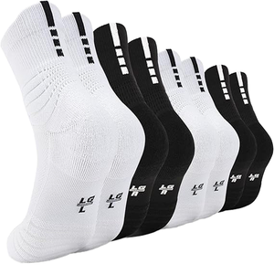 Chaussettes de sport pour jeunes hommes en coton/bambou tricoté, fabriquées à Taïwan, écologiques, durables, chaussettes athlétiques - Product Image 1