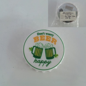 Imán Magnético para Refrigerador con Diseño Art Deco del Día de San Patricio Irlandés, Personalizado con Forma y Color, Abridor de Botellas - Product Image 3