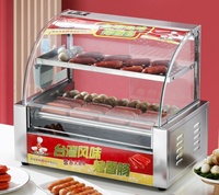 Vitrine chauffante automatique pour la restauration, type roulant, pour la présentation de saucisses et de hot-dogs