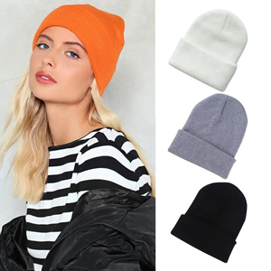 Gorros de Invierno Unisex, Nuevos Gorros Tejidos, Gorro Bonito de Color Sólido para Mujer, Gorro de Otoño para Dama, Gorros Cálidos, Gorro Casual para Hombre, Venta al por Mayor - Product Image 1