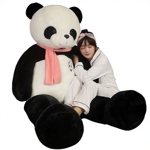 Adorable Peluche de Panda Gigante <span class=keywords><strong>Nacional</strong></span>, Juguete de Peluche Blanco y Negro para Niños, Relleno de Algodón PP, 31cm-50cm - Product Image 1