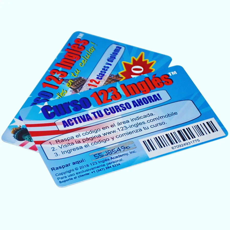 CR80 Padrão Scratch Magnetic Stripe Loteria Pré-pago Business Membership Gift Card