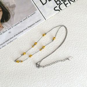 Collar de Acero Inoxidable con Baño de Oro de 18k, Resistente al Agua y al Deslustre, con Cuentas de Arroz y Oliva, para Mujer - Product Image 4