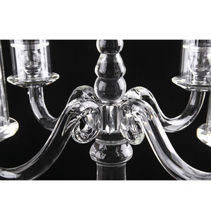 Chandelier à 5 branches en cristal de verre artisanal pour mariage, Saint-Valentin, cheminée cylindrique - Product Image 3