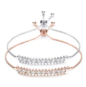 Rose gold tennis bracelet ladies bracelet crystal bracelet gemstone adjustable