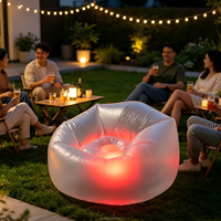 LED-Beleuchteter Umweltfreundlicher Aufblasbarer Sessel für LED-Leuchtsitz Lounge-Couch Möbel für Outdoor-Events Party Garten