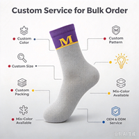 Chaussettes pour hommes à motif lettre M, chaussettes décontractées en coton à blocs de couleur, chaussettes habillées à bord côtelé, logo personnalisé OEM