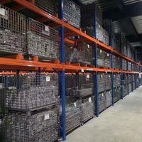 Cage de stockage en treillis métallique pliable, robuste, galvanisée, pour palettes, conteneur d'entrepôt pliable pour stockage industriel