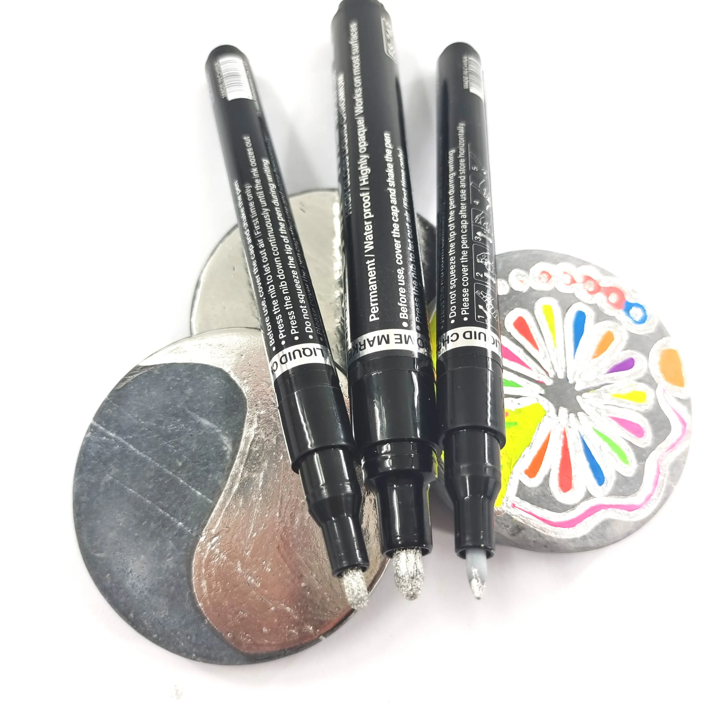 Chrome Paint Marker Pens Waterproof Permanent Paint Art Marker Pen Set For Rock Painting