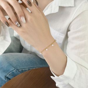 Dylam Charm Dainty 925 Sterling Silver Non Tarnish Multiple 5A Cubic Zirconia Simulated Diamond Pendant Link Chain <b>Bracelets</b> - Product Image 6