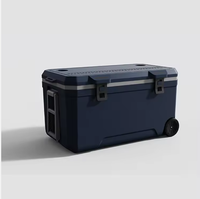 Glacière isotherme moderne de 120 L à grande capacité, de qualité alimentaire, avec roues et poignée, en plastique rigide portable pour une rétention de la glace
