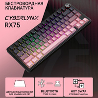 Cyberlynx Russian Layout CNC Aluminum Case 2.4Ghz BT Wireless 81Keys RGB Backlight Hot-swap Mechanical Gaming Keyboard USB-C