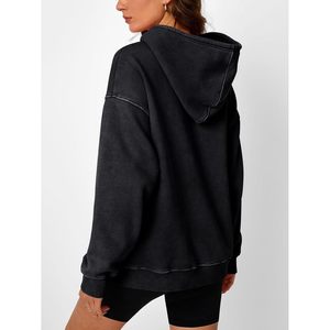 Sweat-shirt oversize pour femme en mélange de coton à manches longues avec poches, style délavé à l'acide, pour l'hiver - Product Image 4