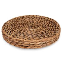Lot de 4 sets de table bohèmes naturels, tissés à la main, en matériaux végétaux rustiques, style ferme classique, pour la salle à manger