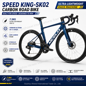 Bicicleta de Carretera Wowei SK02, Completamente de Carbono, 12 Velocidades, Frenos de Disco Hidráulicos Shimano Ultegra Di2, Ruedas de 28 Pulgadas, Ligera, Aerodinámica, para Carreras - Product Image 1
