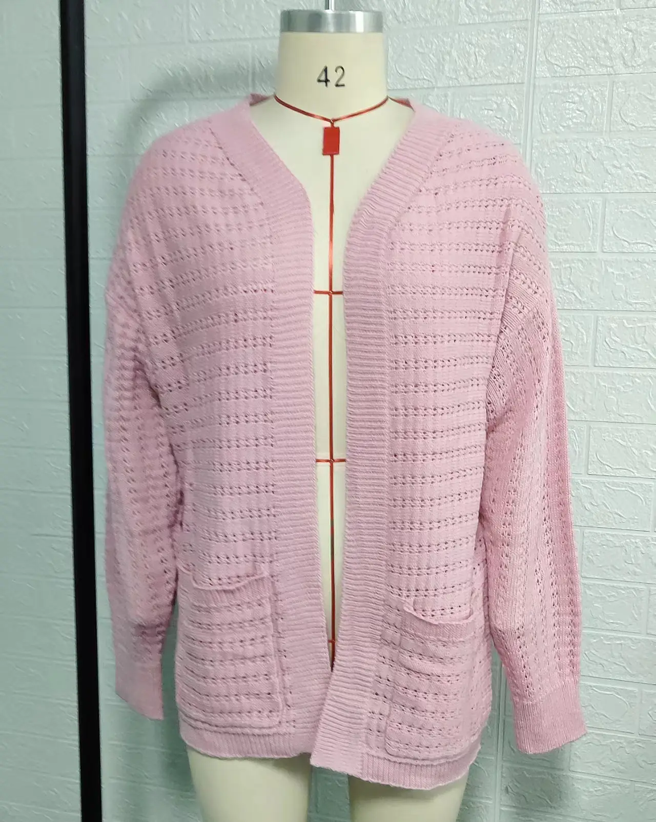 Jersey de mujer suéter de manga farol suéter cárdigan 2024 nuevo suéter de punto ahuecado