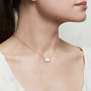 Gemnel Ciondolo in Madreperla di Alta Qualità, Collana con Logo Personalizzato, <span class=keywords><strong>Gioielli</strong></span> in Argento 925 - Product Image 5