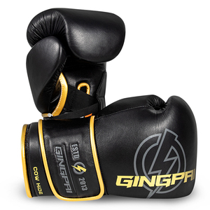 Guanti da Boxe Professionali GINGPAI in Pelle Bovina con Impugnatura Elastica per Arti Marziali, Allenamento Libero, Muay Thai, Sacco da Boxe, Sanda, Combattimento - Product Image 4