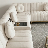 Ensemble de canapés modernes de style américain, carrés, en velours capitonné, confortables et rembourrés, meubles pour la maison, appartement, villa, salons, luxe