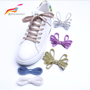 Fashion Shinny Pink <strong>Flat</strong> <strong>Shoe</strong> Lace <strong>Glitter</strong> Shoelace for Women <strong>Shoes</strong> - Product Image 5