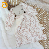 Couverture de sécurité pour bébé personnalisée avec logo, en peluche douce, doudou, jouet apaisant pour nouveau-né avec tête d'animal en peluche