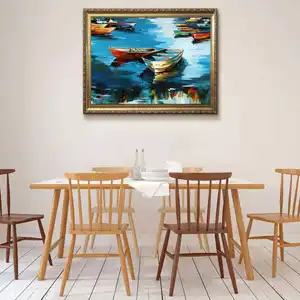 Impressionistische Kunst Wandhängendekoration individuelles Segelboot-Aquarell-Design handgemachte Öl-Meeresbilder