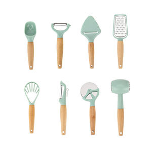 New Arrival Wood Handle Smart Utensils <b>Gadgets</b> 9 Piece Home <b>Kitchen</b> <b>Tools</b> Accessories and <b>Kitchen</b> <b>Gadgets</b> Set - Product Image 3
