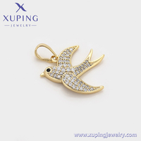 X000885254 Bijoux Xuping en gros, pendentif breloque animal oiseau plaqué or 14K, style mode, serti de pierres, pour collier