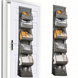 Over Door <b>Wall</b> Hanging Transparent <b>Storage</b> Bag Clear <b>Storage</b> Organizer Holder for Handbag Clothing Scarves - Product Image 1