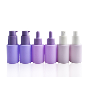 Venta al por mayor 15ml 30ml 40ml <span class=keywords><strong>Color</strong></span> <span class=keywords><strong>Pastel</strong></span> Rosa Azul Púrpura Rojo Marrón Esencia Aceite Cuidado DE LA PIEL Suero Frasco cuentagotas de vidrio - Product Image 2