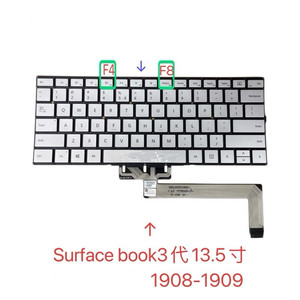 Clavier de remplacement pour <span class=keywords><strong>Microsoft</strong></span> <span class=keywords><strong>Surface</strong></span> Book 1/2/3 (1704, 1705, 1785, 1834, 1835, 1908, 1909) – Réparation pour modèles 13/15 pouces - Product Image 3