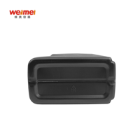 Bouteille d'essence en plastique HDPE noire carrée de 1L avec bouchon en PP, conteneur vide pour lubrifiant avec ligne de niveau de liquide