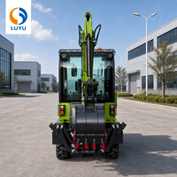 LUYU 1 hingga 3 Ton Wheel Backhoe Loader Mesin Konstruksi dengan Harga Terbaik