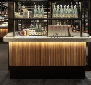 Custom Luxury Design C Shape White Marble Led Iluminado <span class=keywords><strong>Salon</strong></span> Night Club Hotel Furniture <span class=keywords><strong>Bar</strong></span> Counter - Product Image 2