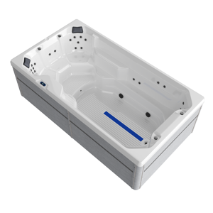 Piscina de Natación Acrílica Rectangular VIRPOL RL-SM40 de 4m, <span class=keywords><strong>para</strong></span> Exteriores, Elevada, con Gabinete de WPC, Sistema de <span class=keywords><strong>Contracorriente</strong></span>, Filtro de Ozono y Jets - Product Image 6