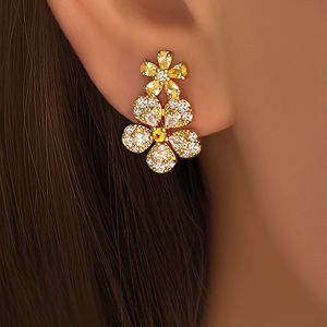 Boucles <span class=keywords><strong>d</strong></span>'oreilles fantaisie pour femmes, bijoux en gros, boucles <span class=keywords><strong>d</strong></span>'oreilles plaquées or avec <span class=keywords><strong>parure</strong></span> de mariée indienne pour mariage - Product Image 3