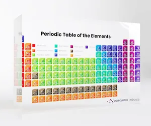 Periodic Table Of Elements Acrylic Block Science Chemistry Chart for Teachers Students Classroom - Newest 118 Elements