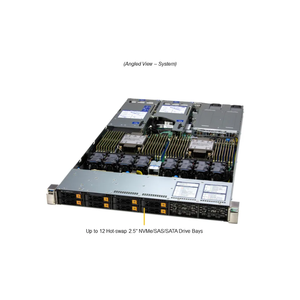 Serveur en rack Super SYS-122H-TN 1U pour la virtualisation, le cloud et les charges de travail d'entreprise - Product Image 2