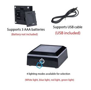 Customized USB LED Light Base Touch Sensitive Color Changing RGB Dual-Layer Battery Operated Plastic Art Display Stand - Product Image 5