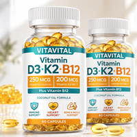 Gélules personnalisées de Vitamine D3 K2 B12 – Fabricant OEM/ODM sous Marque Privée – Formule Personnalisée – Faible MOQ – Suppléments Testés par des tiers