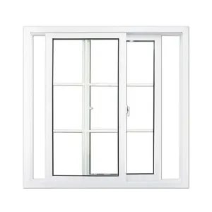 Fenêtres en vinyle coulissantes blanches, vente en gros, à Double suspension, verre PVC