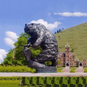 D & Z Zoo Linda escultura china hogar <span class=keywords><strong>triste</strong></span> solo un Metal decorativo jardín tamaño real estatuas <span class=keywords><strong>de</strong></span> oso <span class=keywords><strong>de</strong></span> bronce - Product Image 1