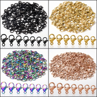 Fermoir mousqueton en acier inoxydable 9-17 mm, connecteur métallique or arc-en-ciel, plusieurs tailles, fournitures pour la fabrication de bijoux et de colliers