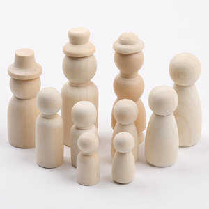 Figuras de marionetas de madera para manualidades, juego en caja de 55 piezas, suministros para manualidades para niños, proyectos de arte - Product Image 3